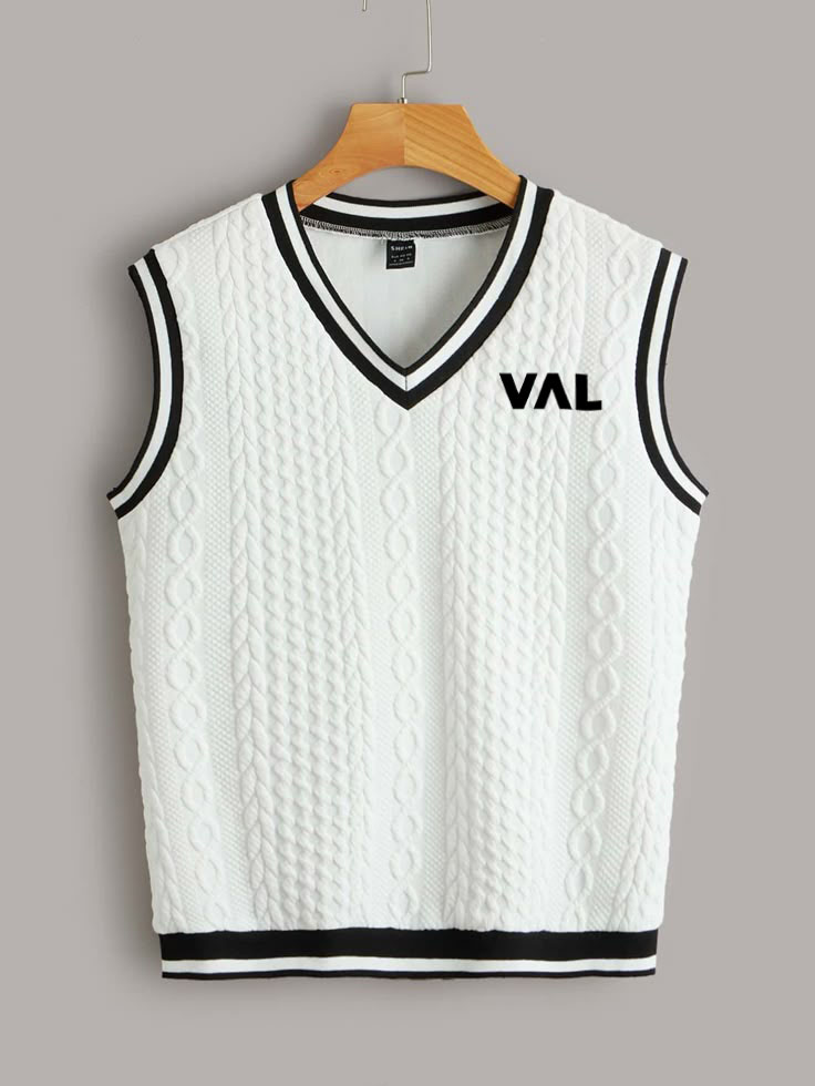 Cream and Black VAL sweater vest